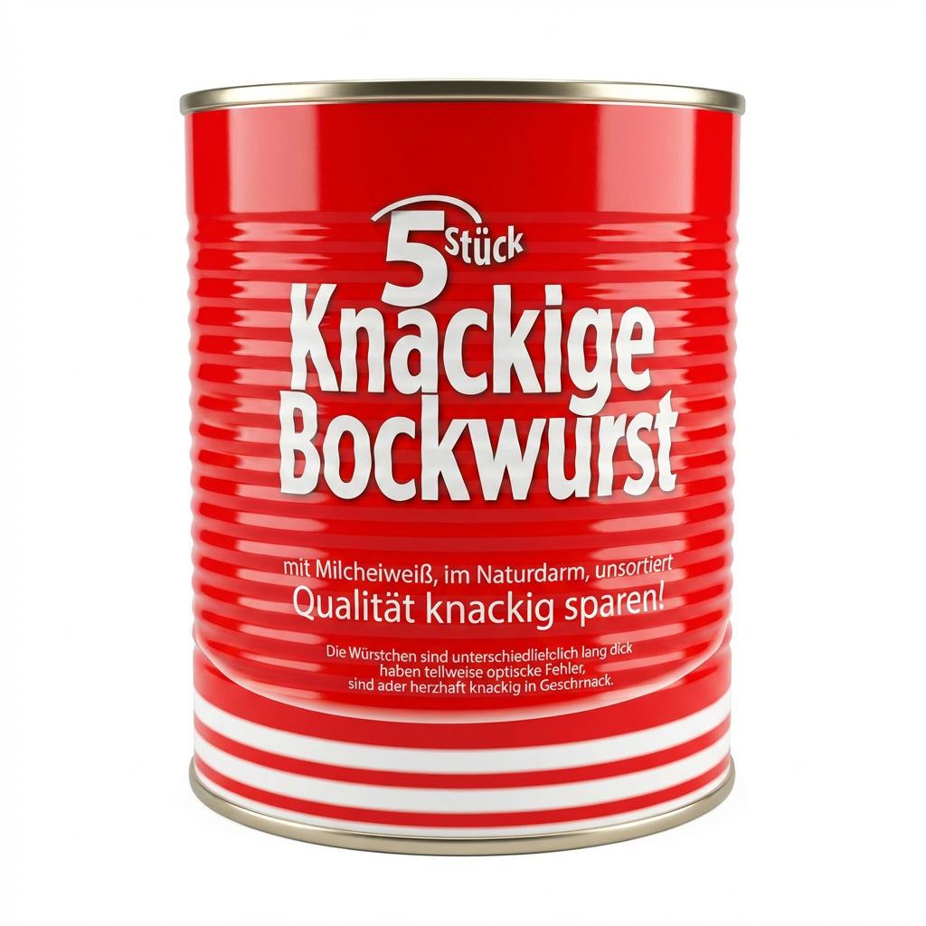 Wurstdose, Knackige Wurst, Konservendose, Rot, Metalldose
