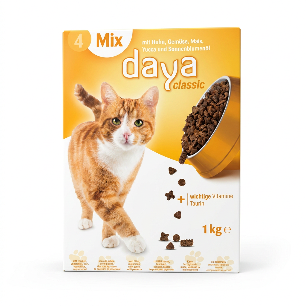 Katzenfutter, Katzentrockenfutter, 1 kg, Huhn, Mais, Katzenfutter, Trockenfutter, 1 kg, Beutel, Katzengranula