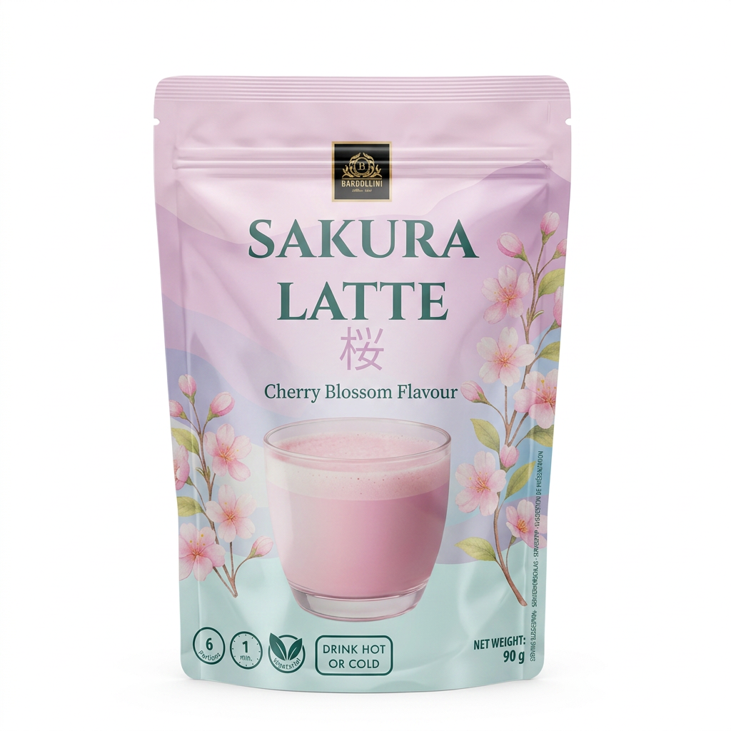 Sakura Latte, Kirschblüte, Latte-Pulver, Rosa Verpackung, 90 g