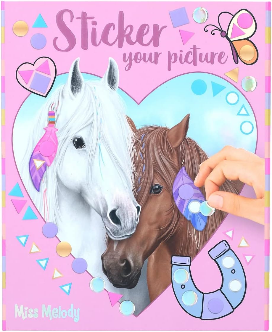Pferd, Hintergrund Pink, Stickerbuch, Miss Melody, Kunststoff Sticker