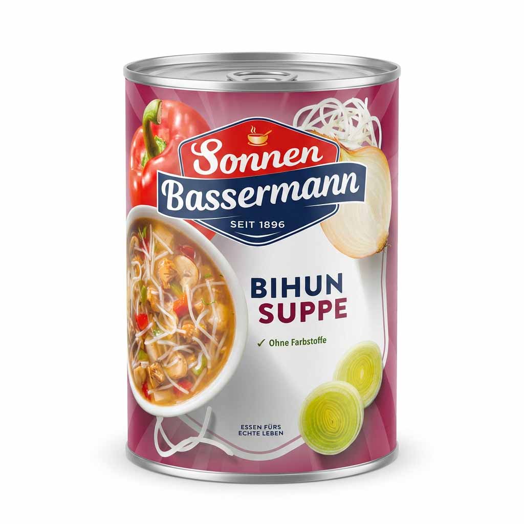 Bab-C, Bohnen, Suppe, Dosenverpackung, Bohnenasche