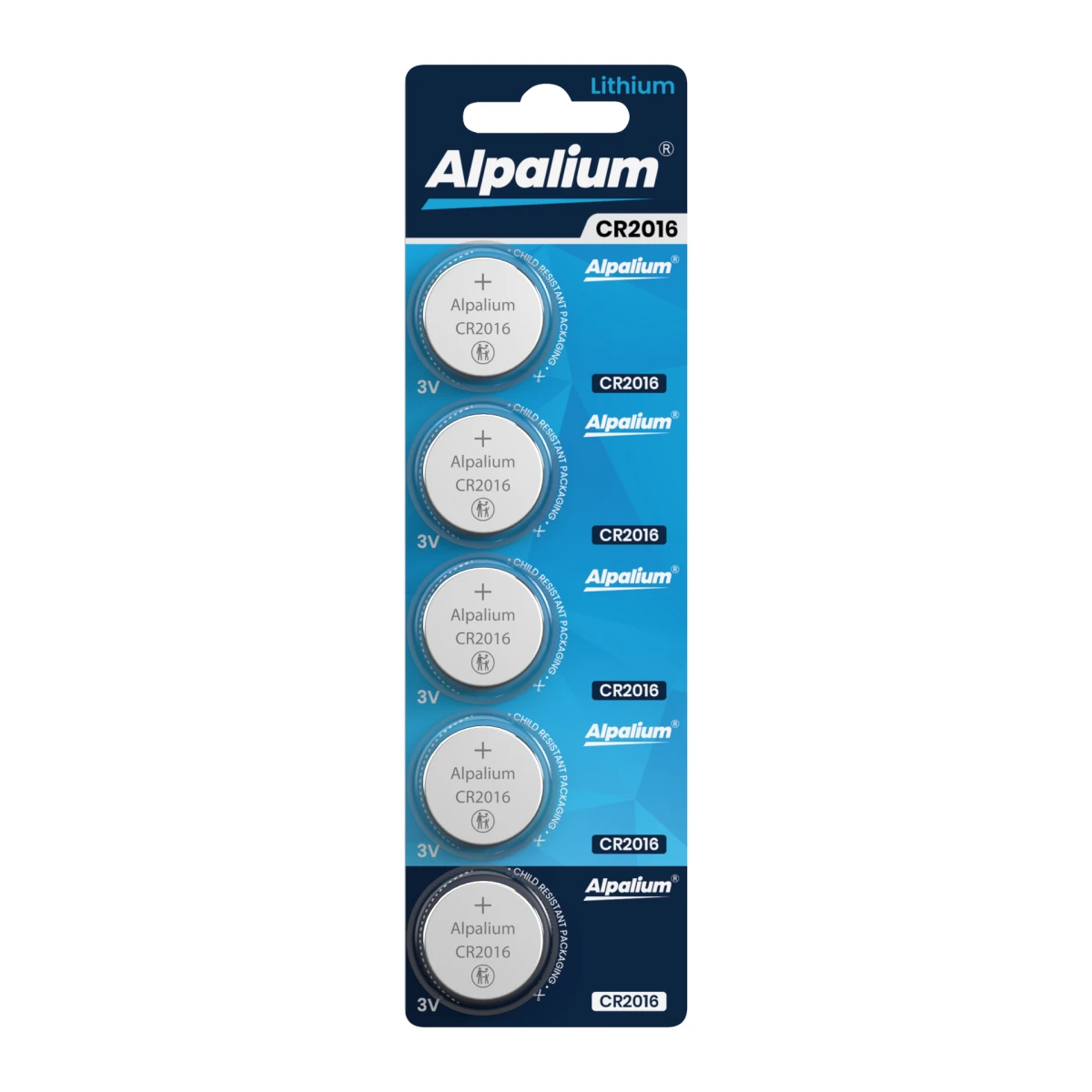 Alpalium Lithium Knopfzelle CR2016 – 3V – 5er Blister
