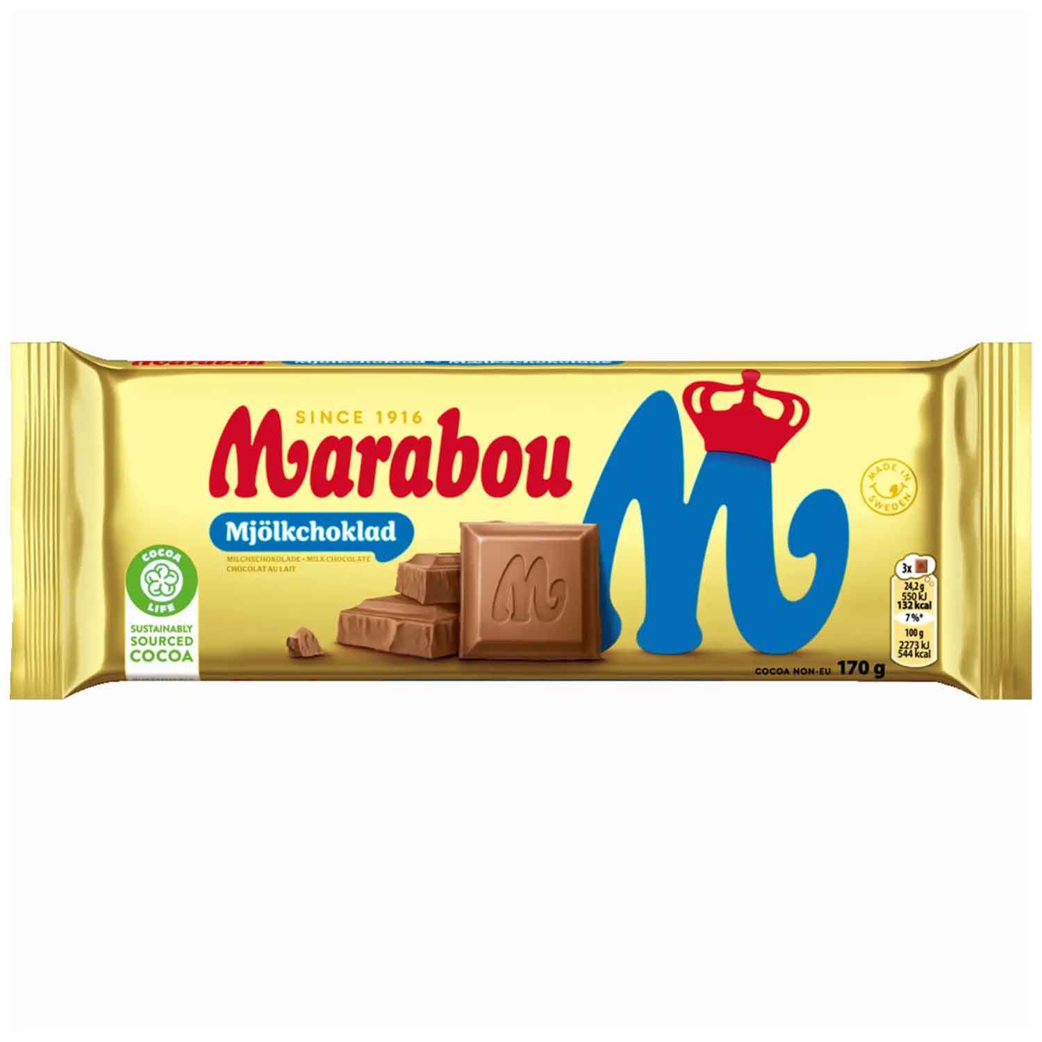 Schokoriegel, Milchschokolade, 170 g, Marabou, Kakao