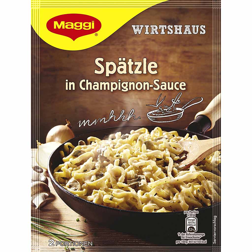 Maggi Wirtshaus Spätzle in Champignon-Sauce 123g MHD 31.12.26