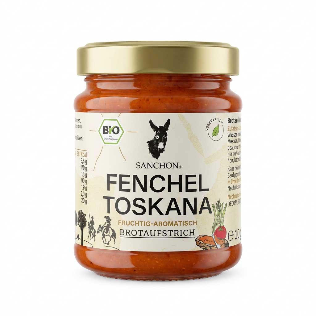 Tomaten-Fenchel-Aufstrich, Fruchtig-aromatisch, Bio, Brotaufstrich, Glasbehälter