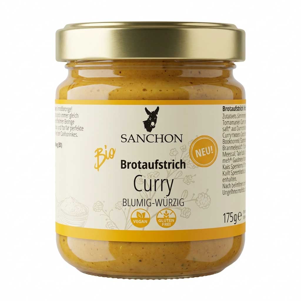 Brotaufstrich, Curry, Bio, glutenfrei, vegan