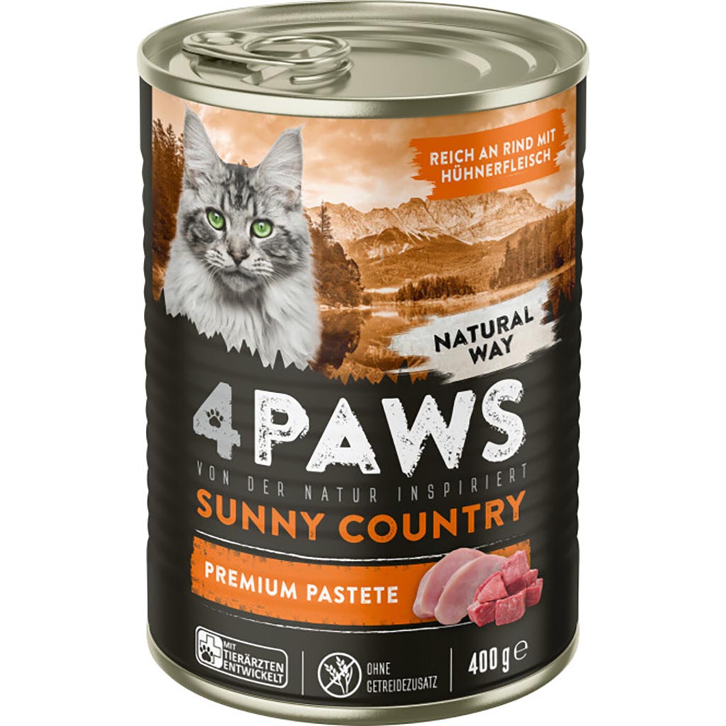4Paws Sunny Country Reich an Rind mit Hhnerfleisch 400G