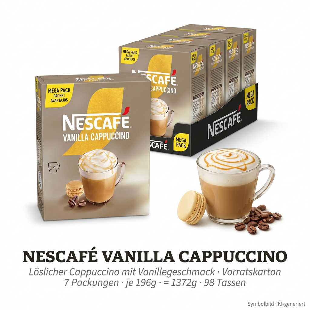 Kaffee, Instant-Kaffee, Vanille Cappuccino, Nescafé, Mega Pack