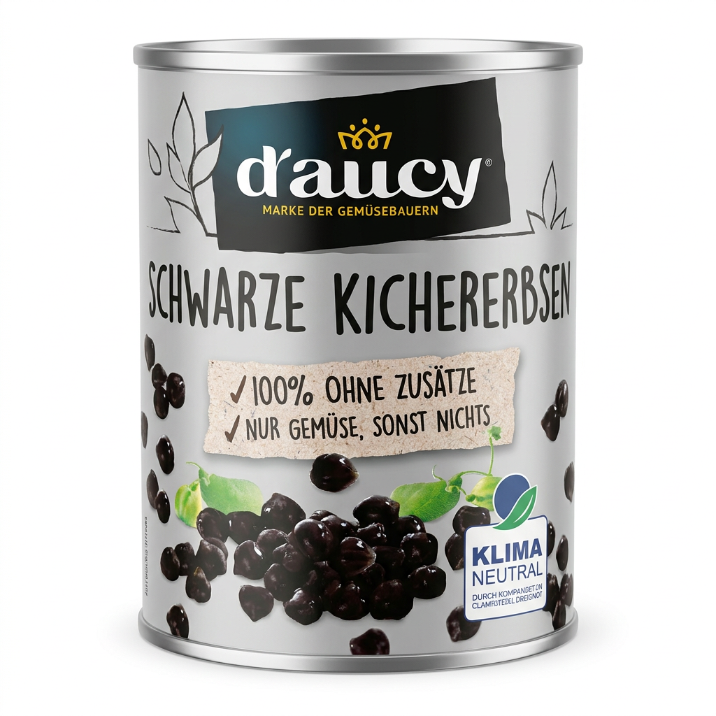Schwarze Kichererbsen, Kichererbsen, Konserve, Lebensmittel, Klima Neutral