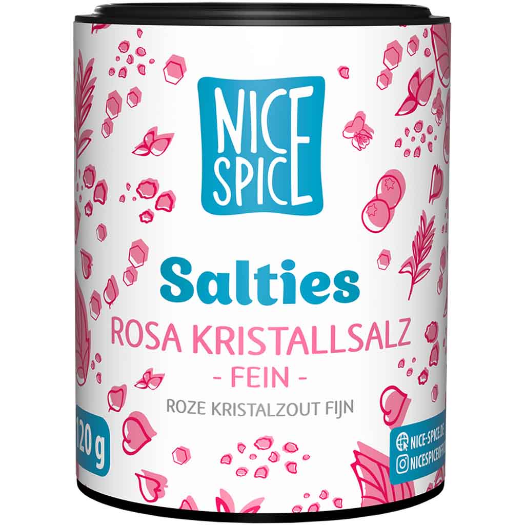 Nice Spice Salties rosa Kristallsalz fein 120g MHD 30.10.28