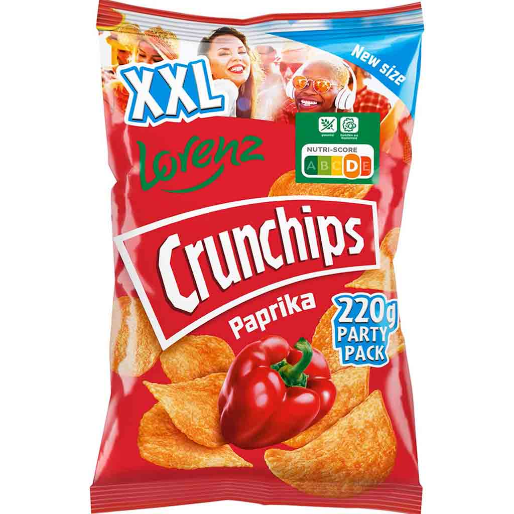 Lorenz Crunchips Paprika XXL Party Pack 220g MHD 27.11.26