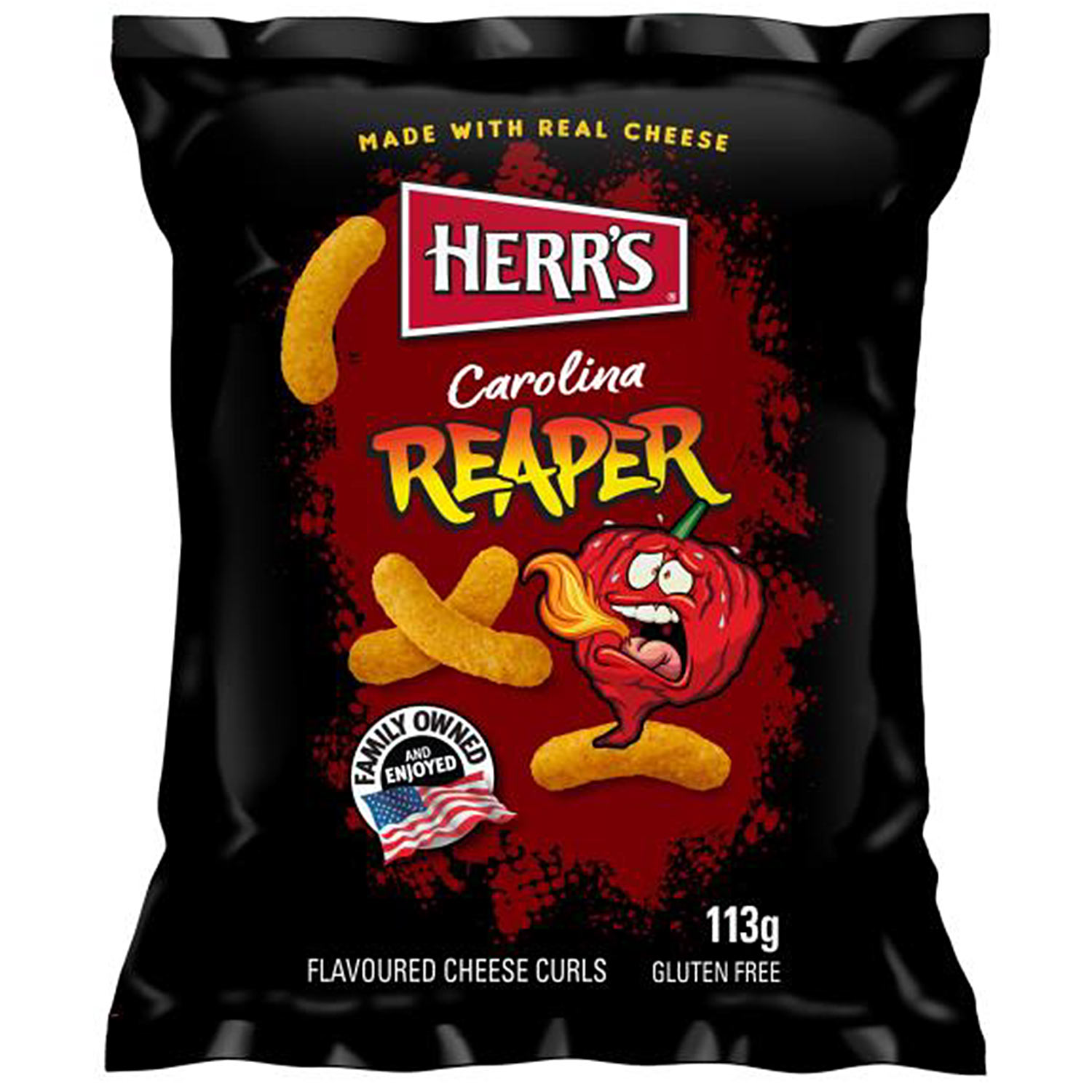 Herrs Carolina Reaper Cheese Curls 113g