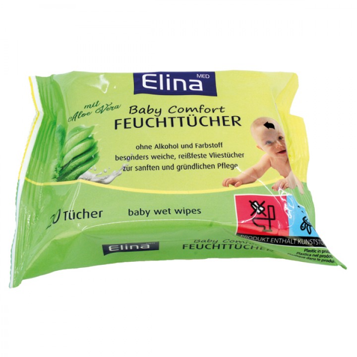 Feuchttcher 20er Elina Baby Tuchgre 20x15cm ohne Alkohol+Farbstoffe,