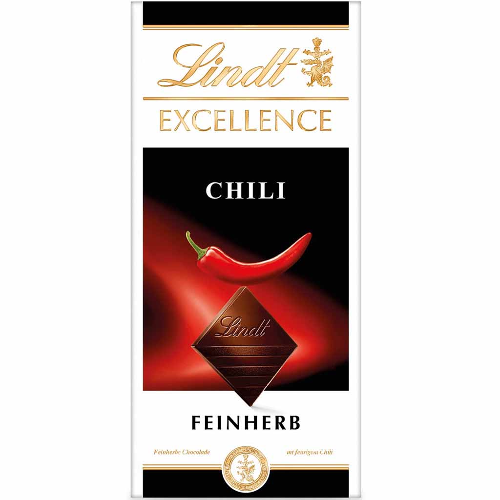 LINDT EXCELLENCE Chili Feinherb 100g MHD 31.12.26