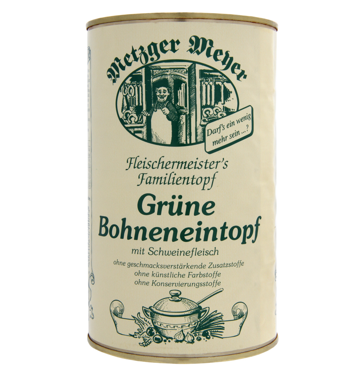 Metzger Meyer Grüne Bohnentopf 1,16 kg MHD 03.02.30