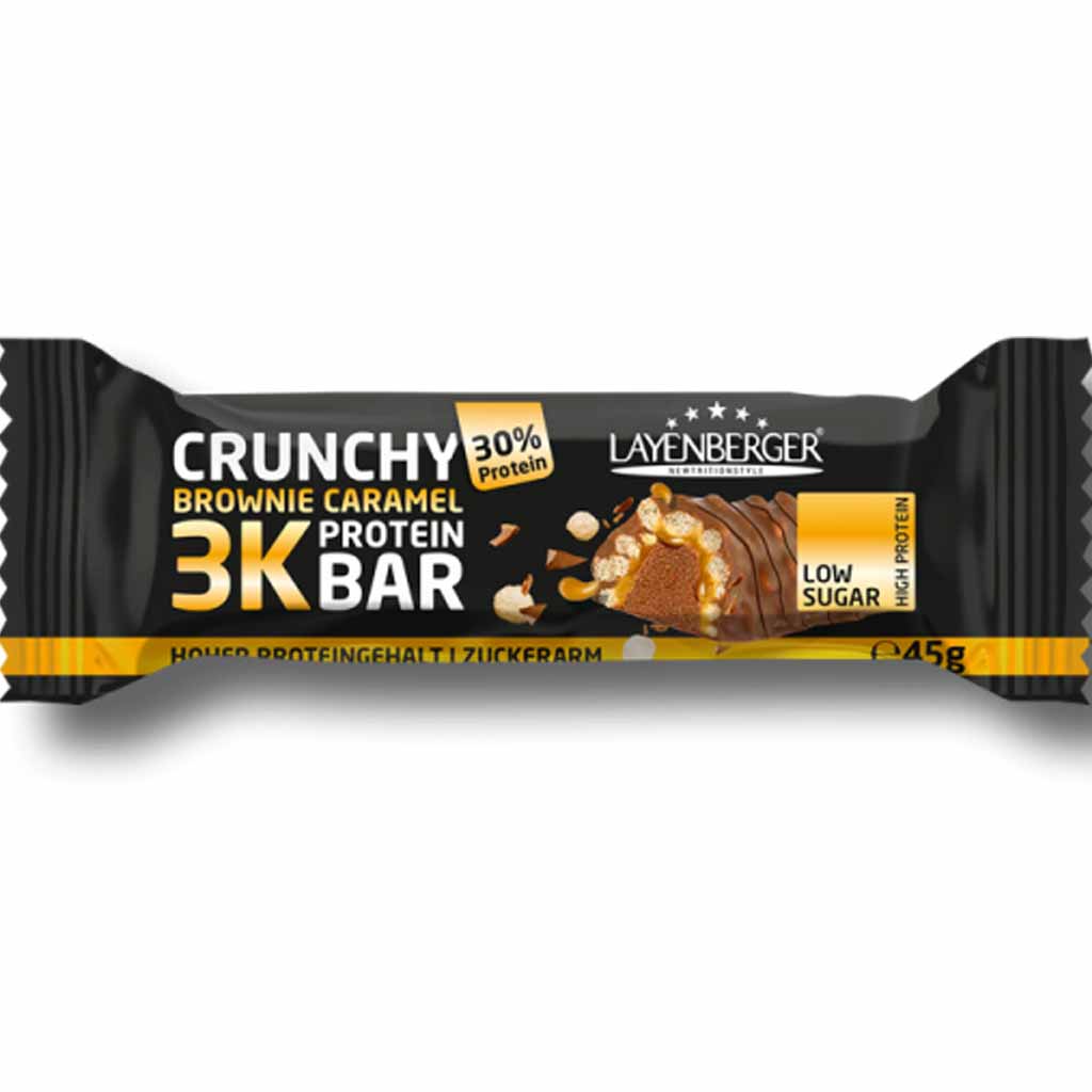 15x Layenberger 3K Protein Riegel Crunchy Brownie Caramel á 45g=675g