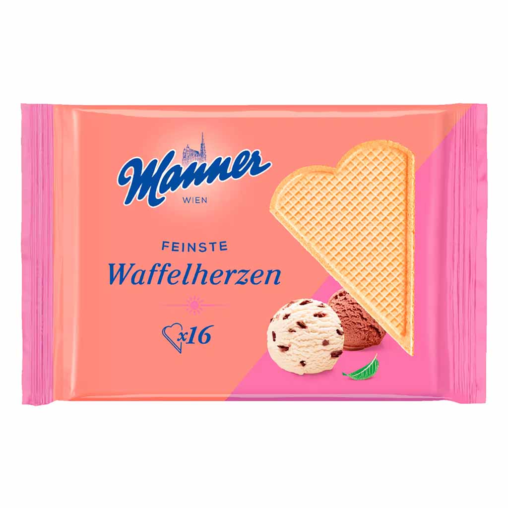 Waffelherzen, Waffel, Eiswaffel, Keks, 16 Stück