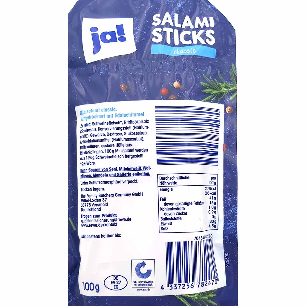Ja! Salami Sticks classic 100g