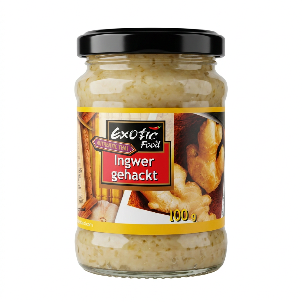 Ingwer, gehackt, Glas, Exotic Food, 100 g