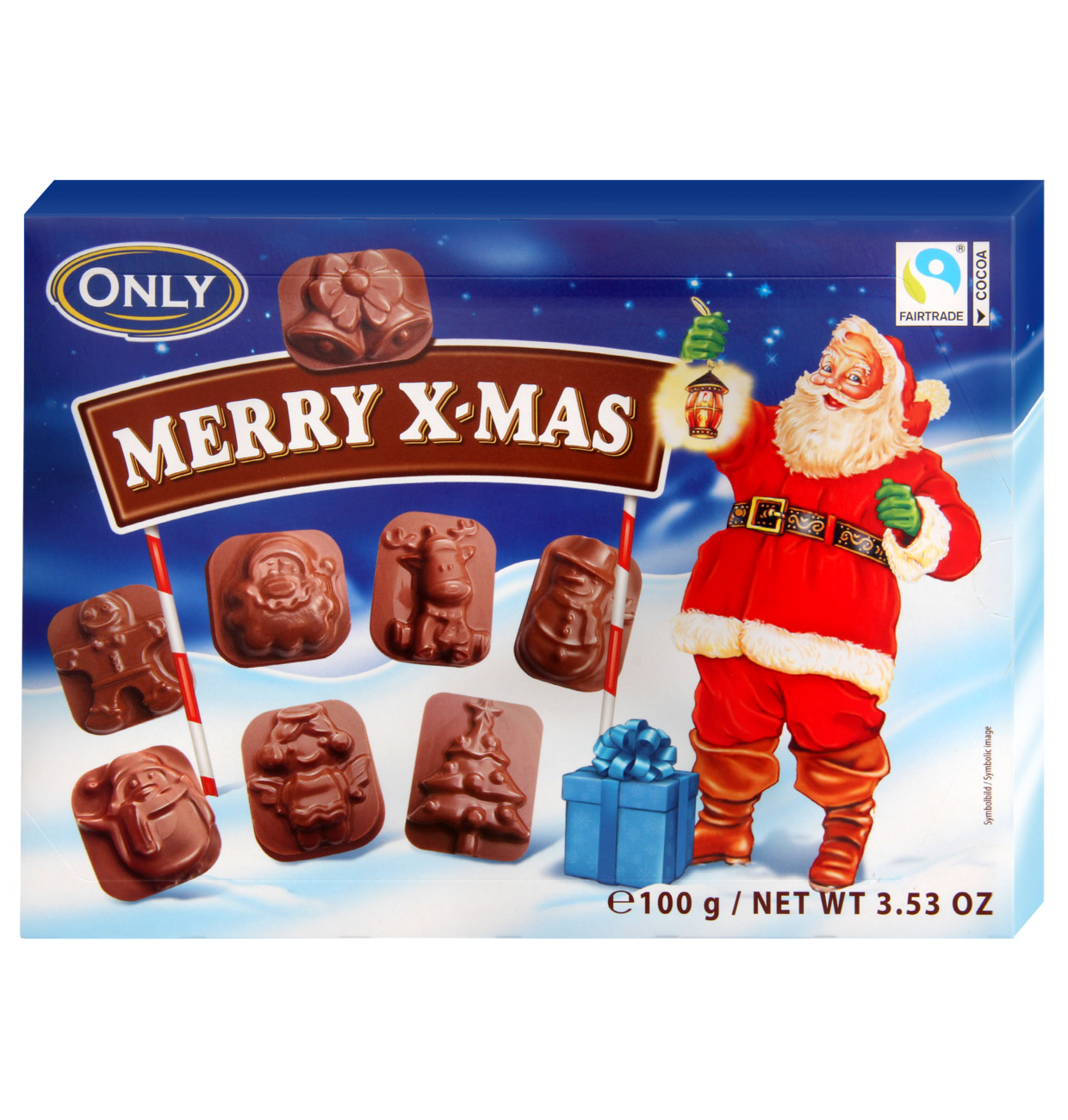 Only Milchschokolade Merry X-mas Figuren 100g MHD 17.06.28
