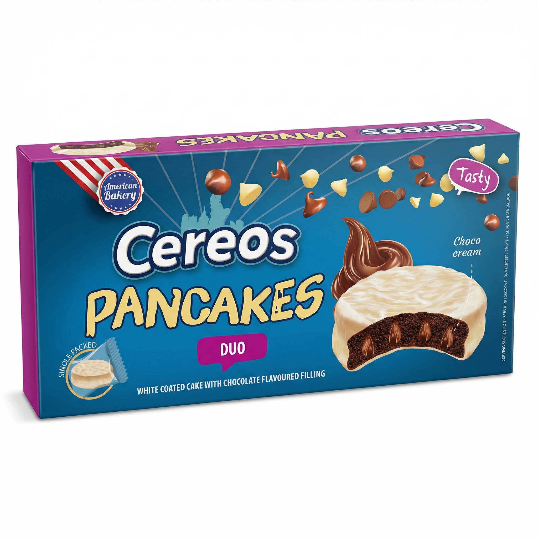 Pancakes, Kuchen, Schokolade, Sahne, Snack