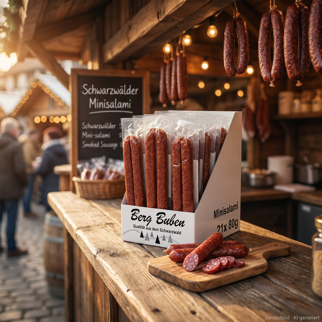 Minisalami, Salami, Wurst, Schwarzwald, Verpackung