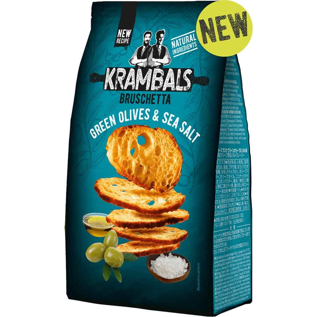 Krambals Bruschetta Green Olives & Sea Salt 70g MHD 24.03.27