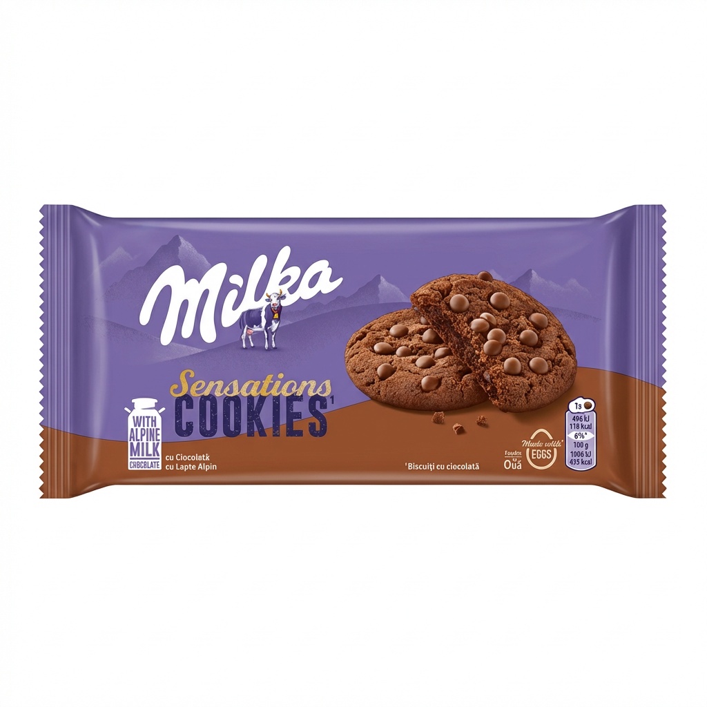 Kekse, Schokoladenstückchen, Milka, Alpenmilch, Snack