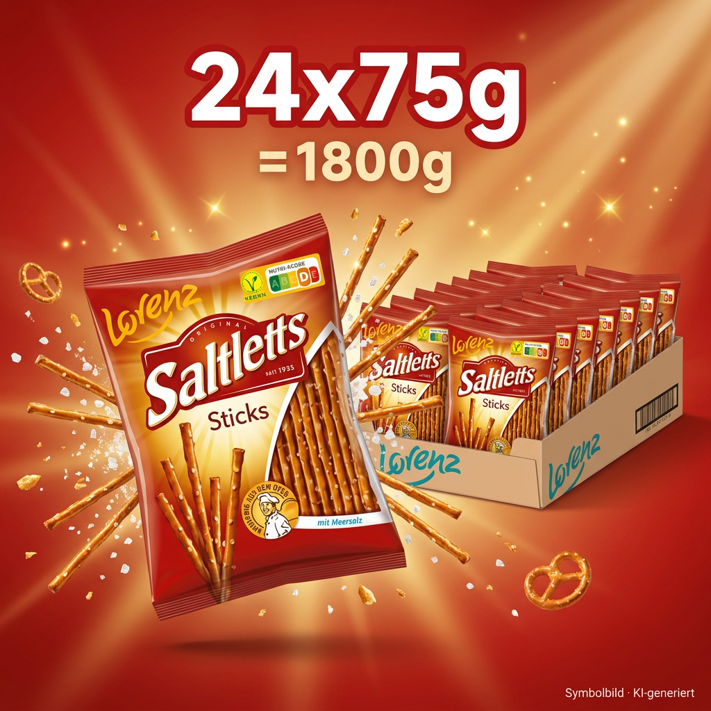Salzstangen, Sticks, Snacks, Meersalz, Verpackung