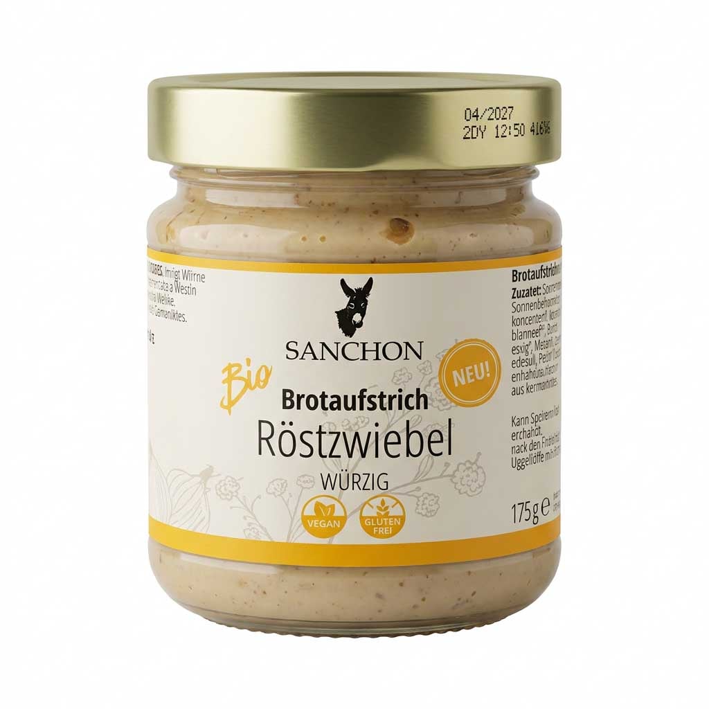 Bio, Brotaufstrich, Röstzwiebel, würzig, Glutenfrei