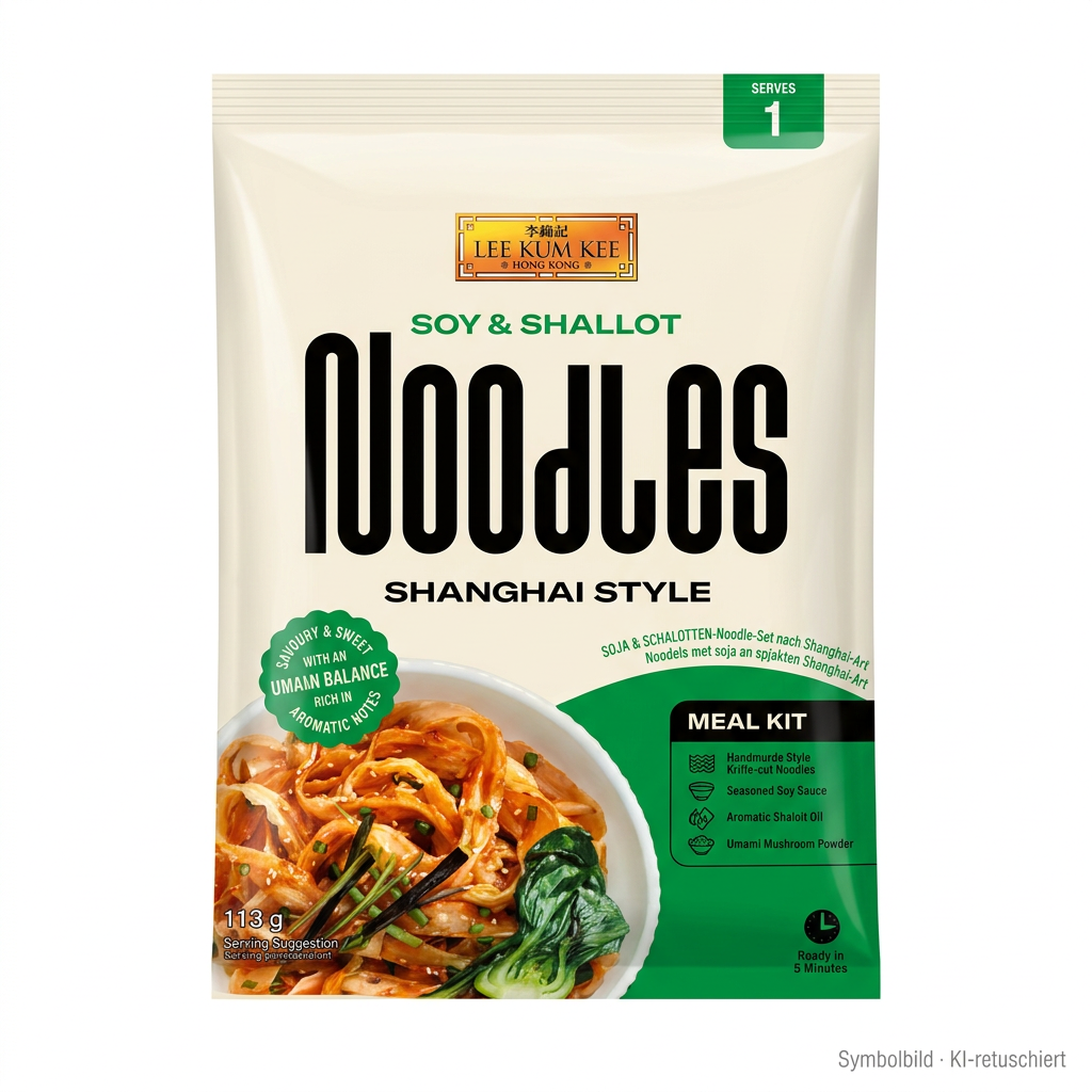 Nudeln, Shanghai Stil, Soja & Schalotten, Mahlzeit-Kit, Paket
