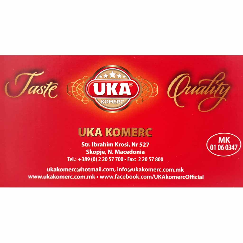 red, UKA, Komerс, Kompakt, Etiketten