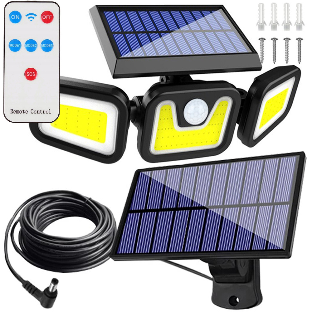 Solarlampe, LED-Lampen, Strahler, Fernbedienung, Montagesatz