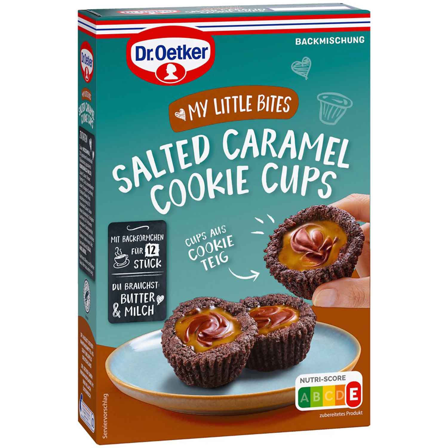 Salzkaramell, Cookie Cups, Backmischung, Schokoladenmuffins, Teigstücke