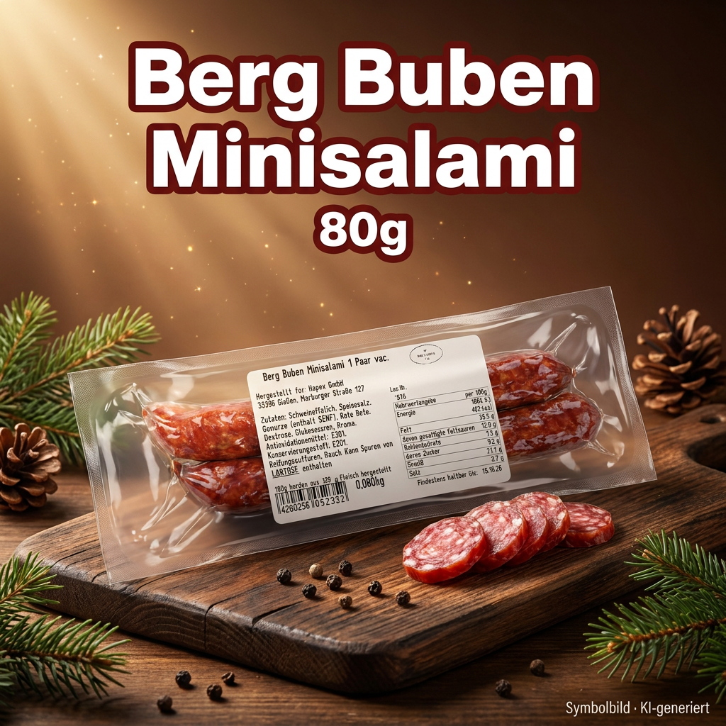 Salami, Sliced sausage, Vakuumverpackt, 80g, Mineralverpackung