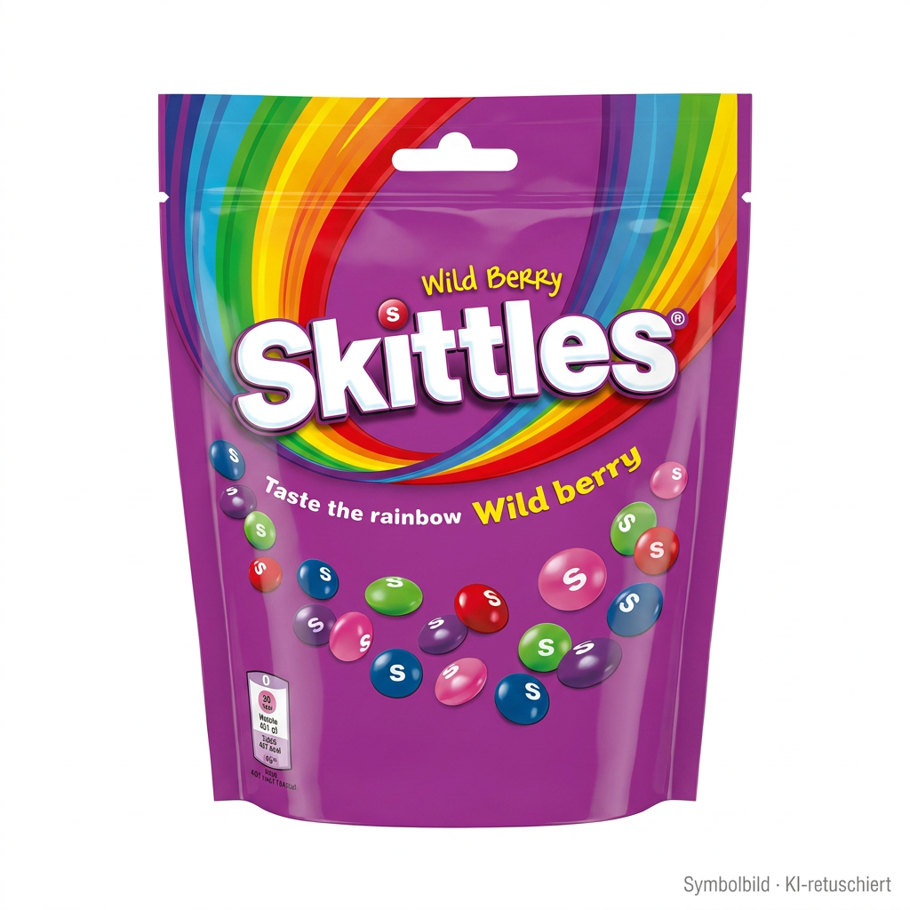 Gummibärchen, Skittles, Wild Berry, Säckchen, Bunte Bonbons