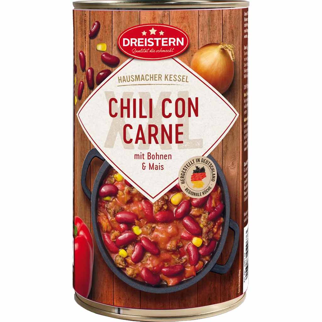 Dreistern Chili con Carne mit Bohnen & Mais 1200g MHD 03.05.29