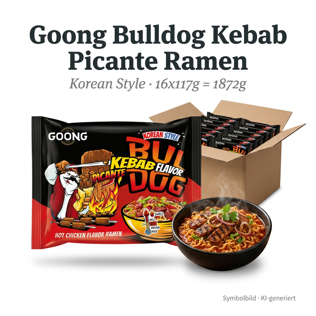 Koreanischer Stil, Kebab, Ramen, Instantnudeln, Hähnchenfeuer-Geschmack