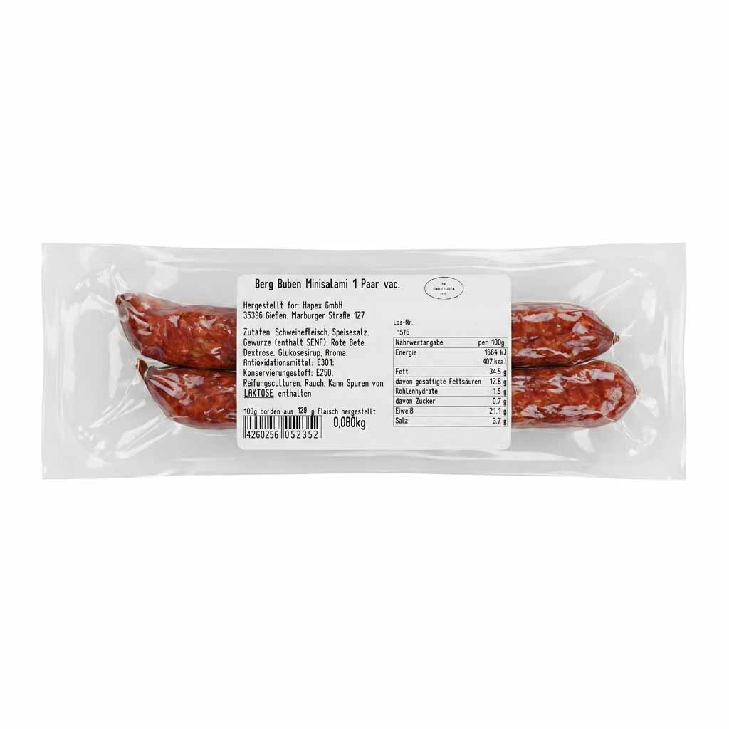 Salsiccia, Rohwurst, Salami, Vakuumverpackt, Herkunftsbezeichnung