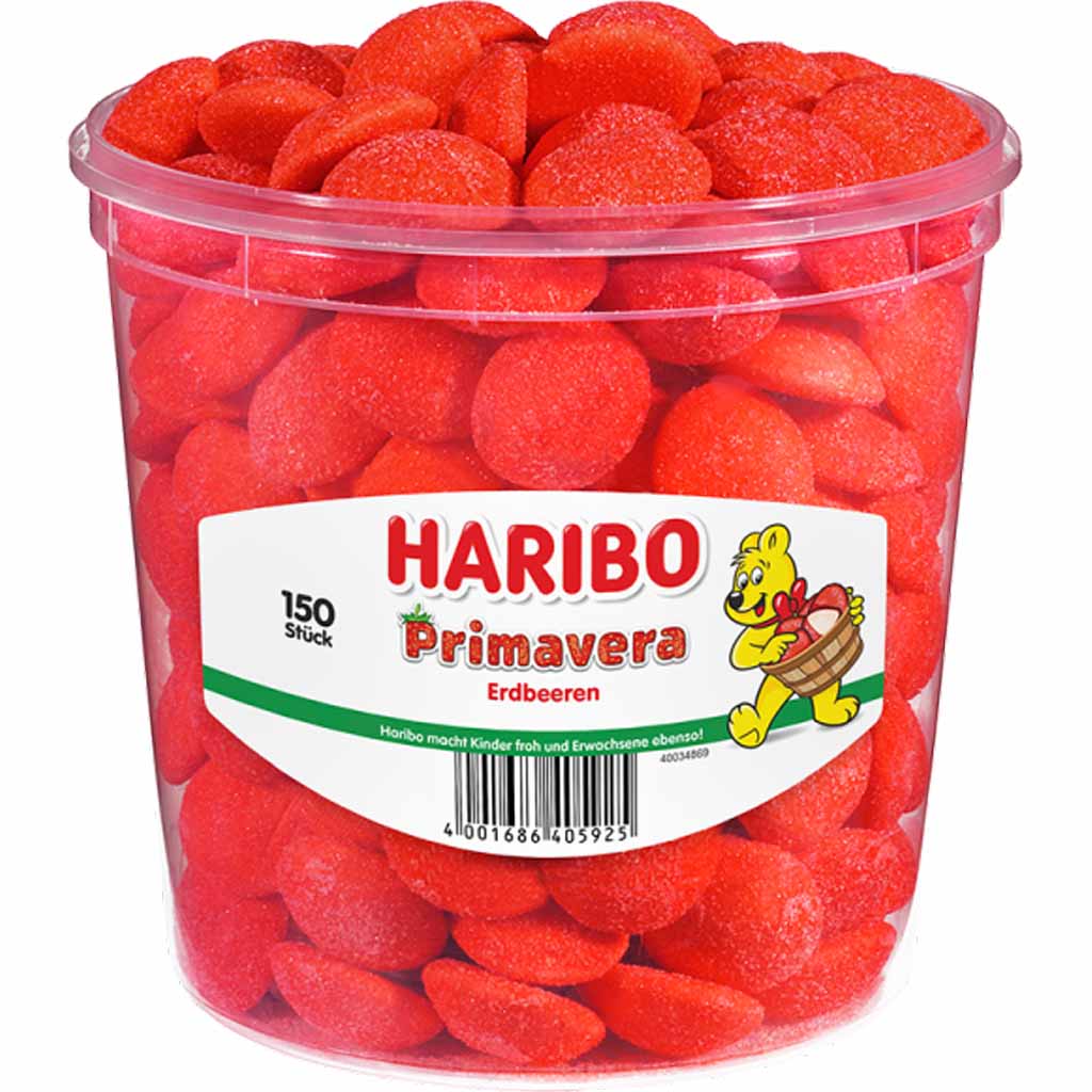 Haribo Primavera Maxi Erdbeeren 150er 1050g MHD 30.06.27