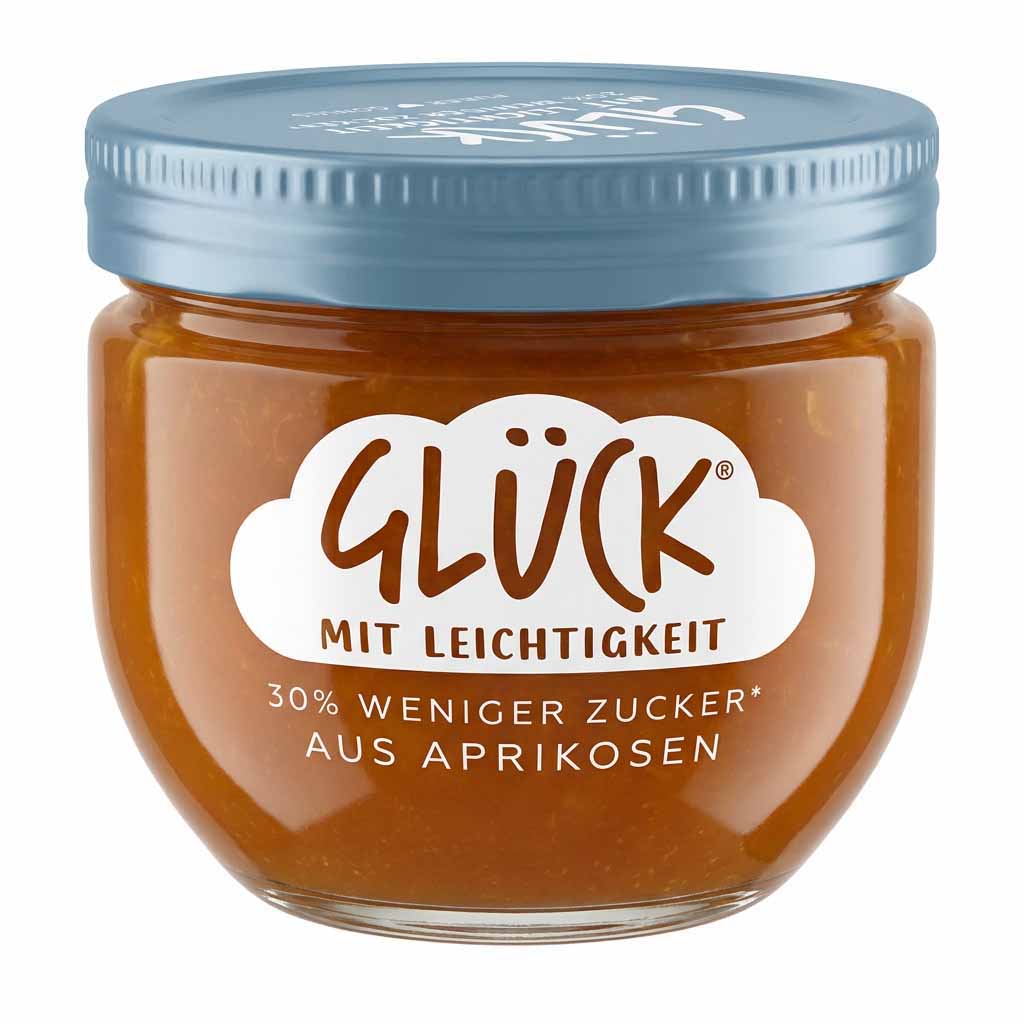 Aprikosenmarmelade, Glück, Glasjar, Konfitüre, Leicht süß