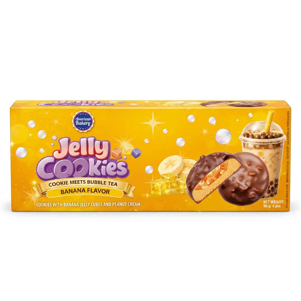 Jelly Cookies, Banana flavor, Cookies, Banana jelly, Bubble tea cookies