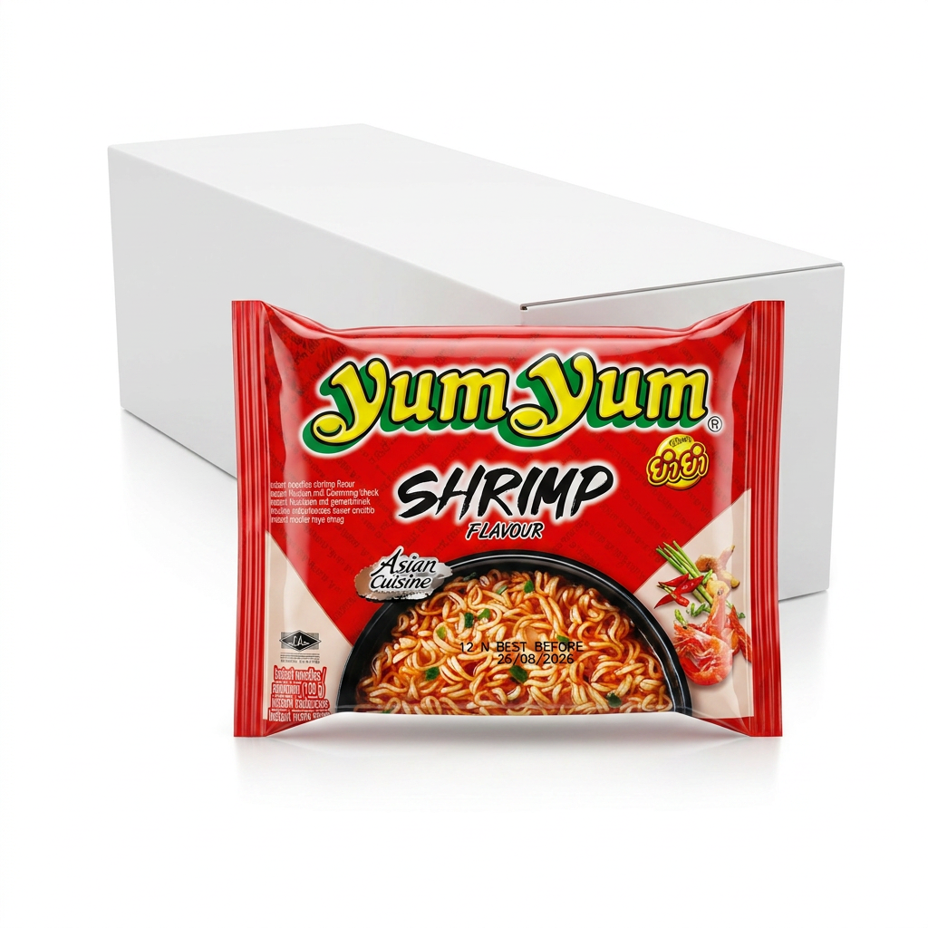 Instantnudeln, Shrimp, Asia Nudeln, Rote Packung, Gewürze