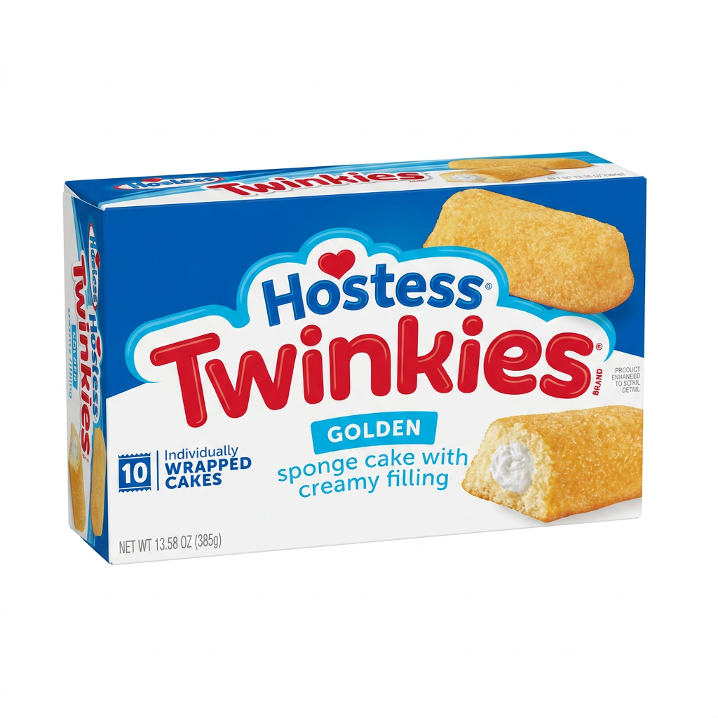 Twinkies, Goldene, Kuchen, Füllung mit Sahne, Einzeln verpackt