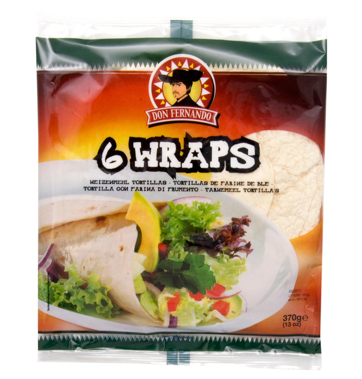 Don Fernando Wraps Weizenmehl Tortillas 370g (6x25cm) MHD 25.01.27