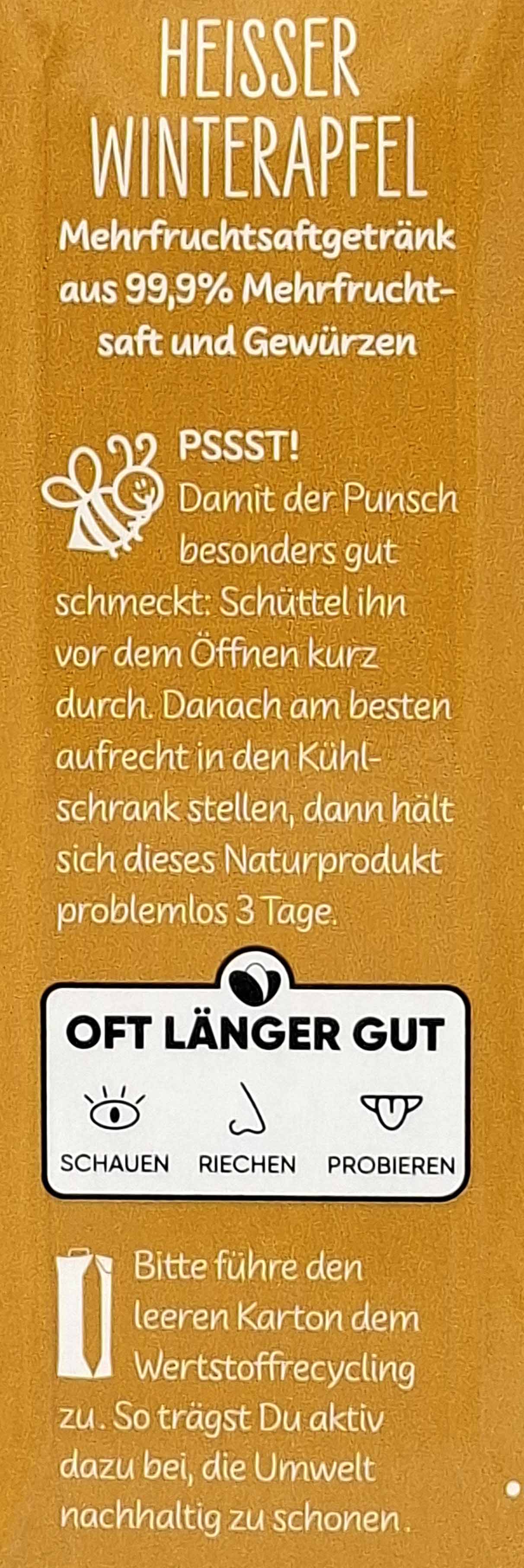 Winterapfel, Fruchtsaftgetränk, Mehrfrucht, Saft, Gewürze