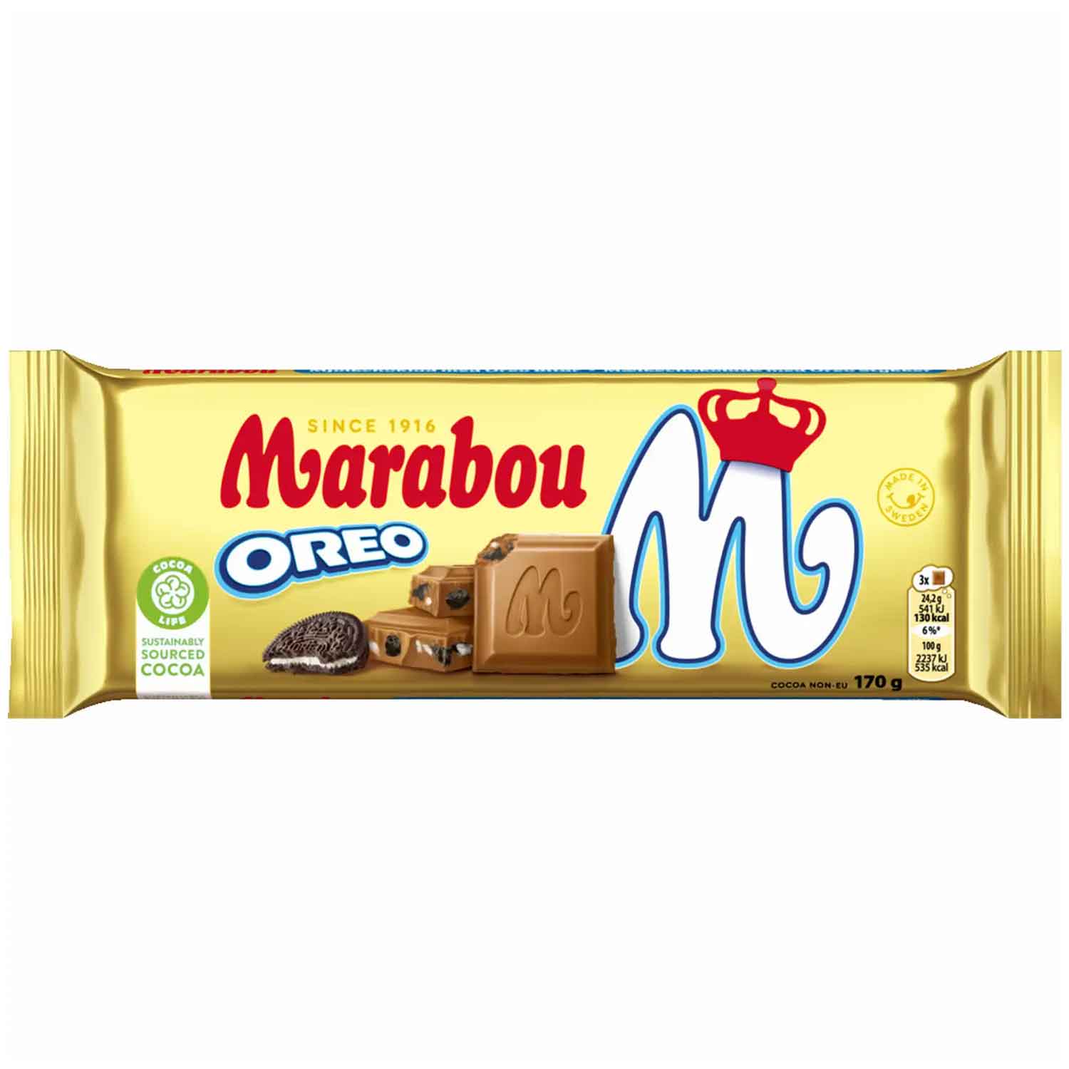Schokoriegel, Marabou Oreo, Milchschokolade, Oreo-Füllung, 170 g