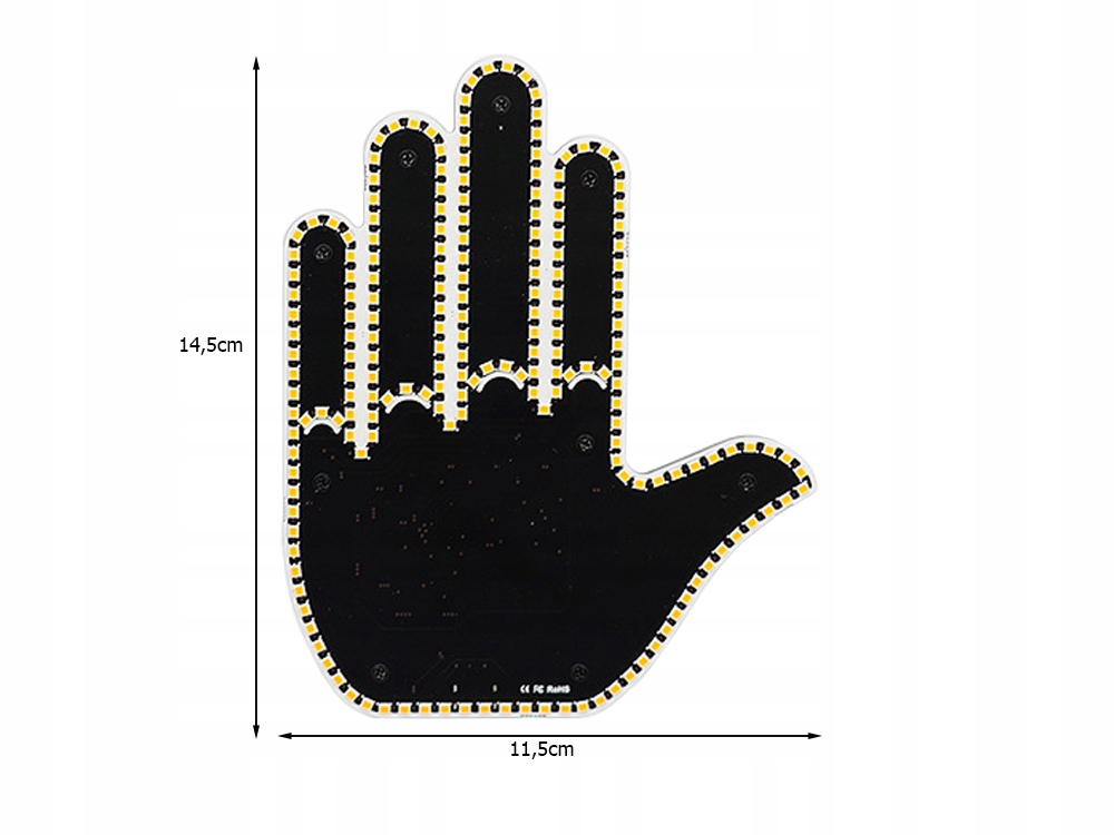 Handauflage, Handprothese, Kleine Punkte, Schwarz, Gelb