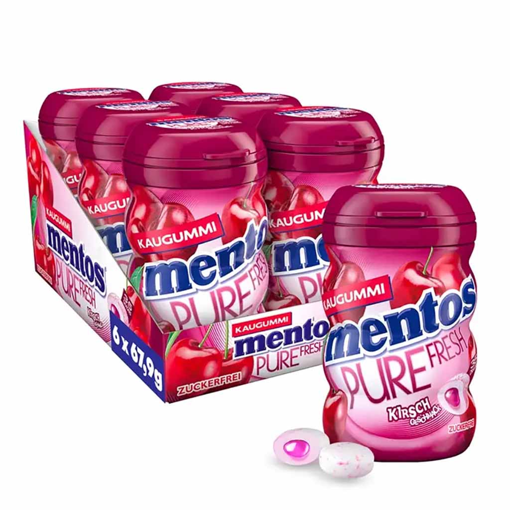 Mentos Gum Pure Fresh Kirsch zuckerfrei 6x 35er Kaugummi 70g=420g
