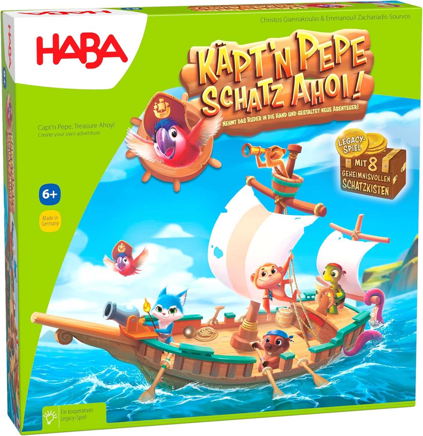 Pirate ship, Treasure chest, Board game, Spielalter 6+, Käpt'n Pepe